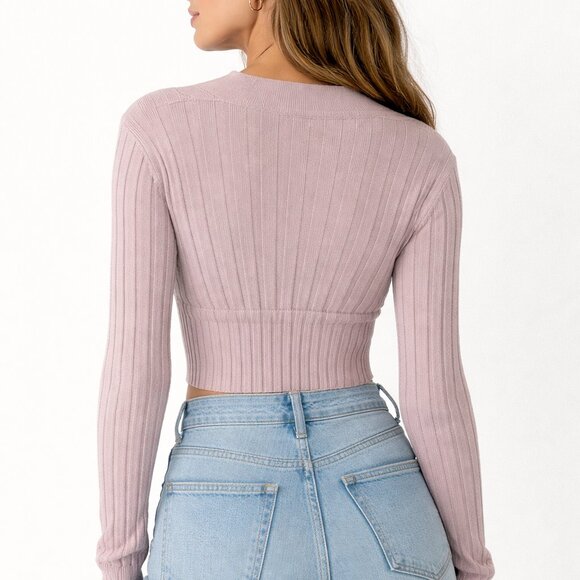 Aritzia Wilfred Ribbed Cropped Cardigan - Picture 2 of 6